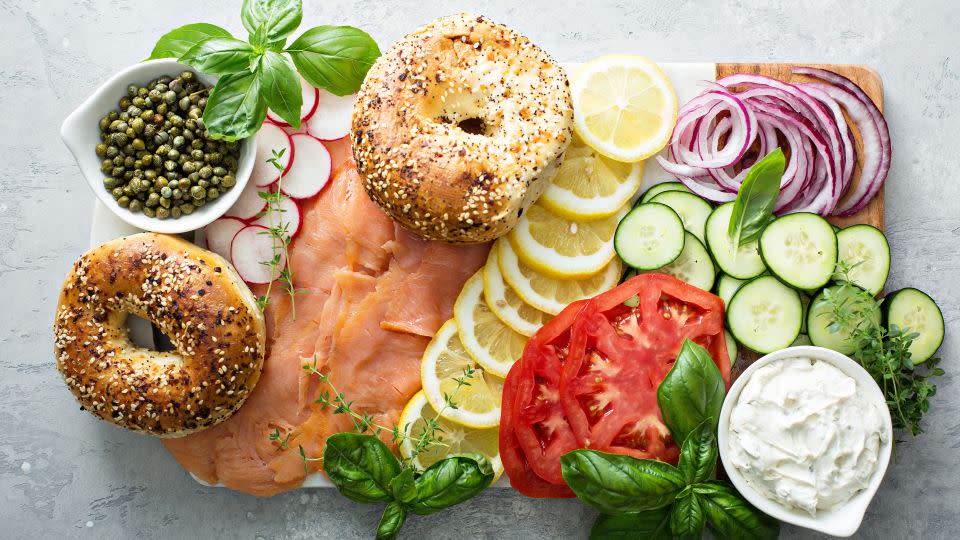 A bagels and lox platter. - VeselovaElena/iStockphoto/Getty Images