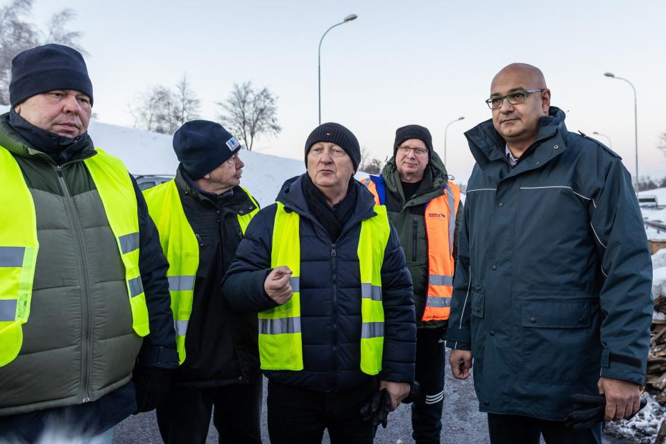 Poland’s minister of infrastructure visited striking truckers at the border of Poland and Ukraine (AFP via Getty Images)