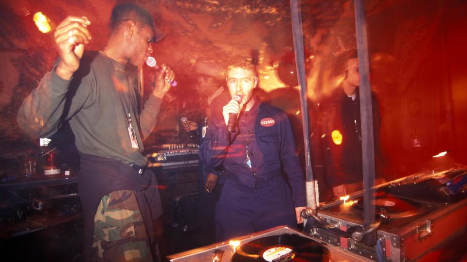 Massive Attack performing behind the decks in 1994