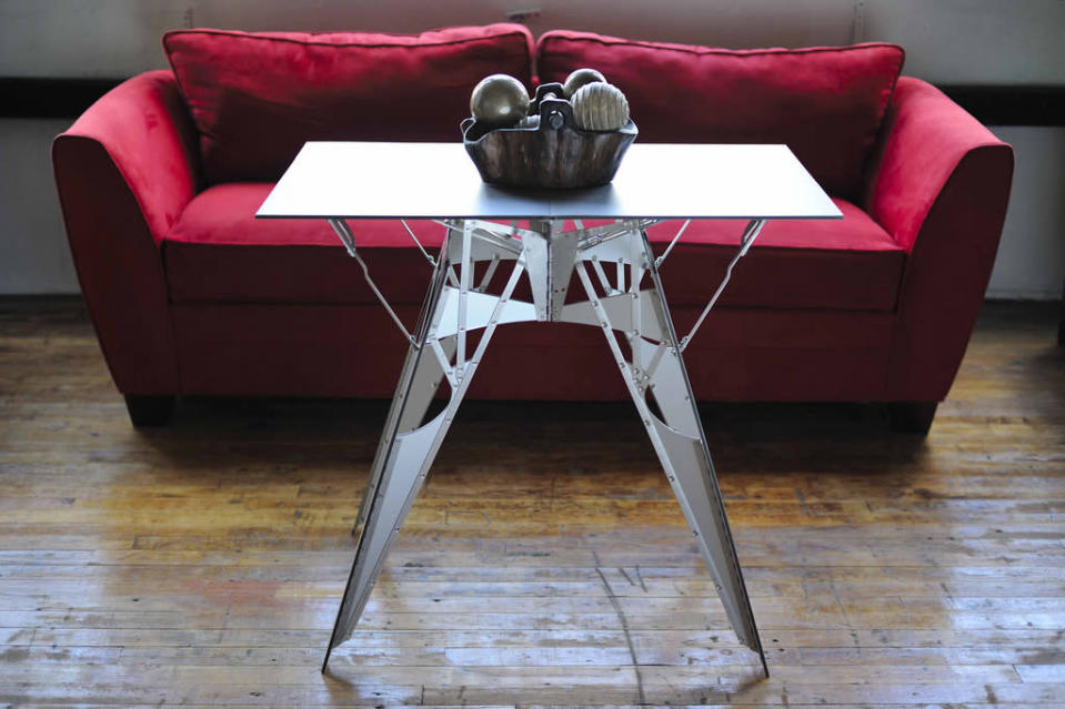 Folditure's Cricket table and Leaf chair, space-saving wonders