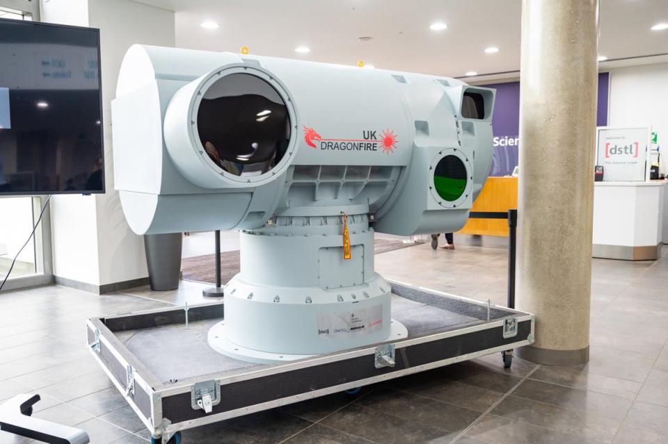 A ‘DragonFire’ British military laser  weapon system (Ministry of Defence/Crown copyright/PA Wire)
