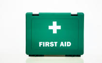 <p>irst aid kits. (The Red Cross’s kit <a rel="nofollow noopener" href="https://www.redcrossstore.org/item/321275?gclid=CjwKEAjwuo--BRDDws3x65LL7h8SJABEDuFRc98kxQ5q5H1Eyio-lHTdlj0EnMbr3HMxRHrwn8mJphoC8Svw_wcB&gclsrc=aw.ds&dclid=CL7Nrfrq5s4CFUZSDAodAYENQg" target="_blank" data-ylk="slk:costs $29;elm:context_link;itc:0;sec:content-canvas" class="link ">costs $29</a>.) If you’re putting together your own, some items you should include: adhesive bandages, gauze rolls and pads, cotton balls, safety pins, tweezers, scissors, antibiotic ointment, and pain medication like aspirin.</p>