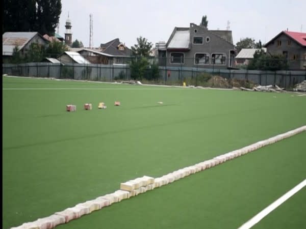 Jammu and Kashmir's first AstroTurf hockey stadium in Pulwama. (Photo/ANI)