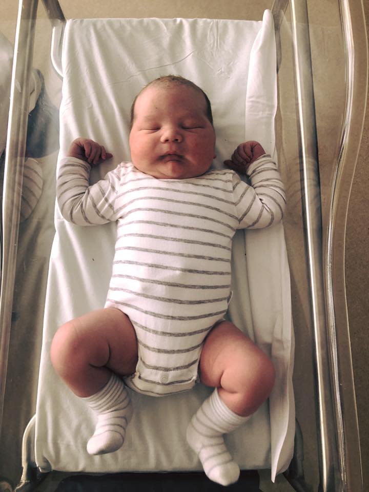 Baby Parker weighed 5.75kg. Photo: Facebook/Blacktown Midwifery Group