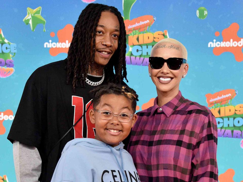 Gregg DeGuire/Getty Wiz Khalifa, Amber Rose and their son Sebastian Taylor Thomaz attend the Nickelodeon Kids