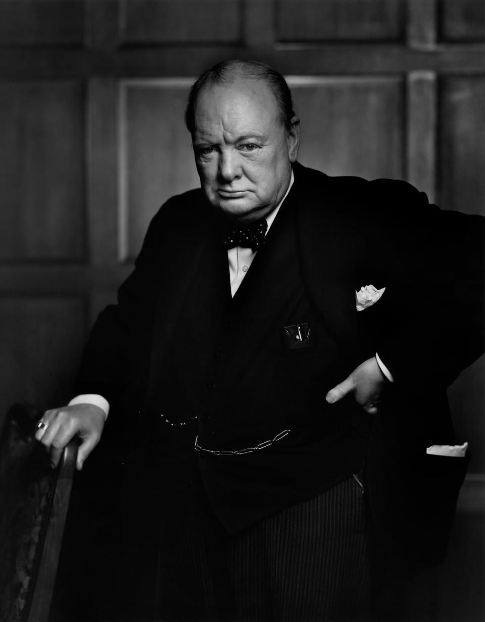Winston Churchill, 1941 by Yousuf Karsh.  This photograph of the British Prime Minister came to define the resilience of the British people during the Second Word-War.  Following the publication of the image Karsh was increasingly in demand to photograph other world leaders and famous people of the 20th Century.   The image is now being used on the new British five pound note.   