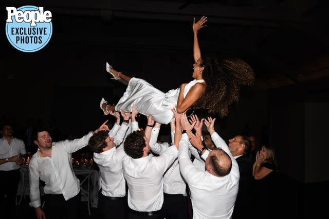 <p>Stephanie Lynn</p> Teddi Wright at her wedding reception