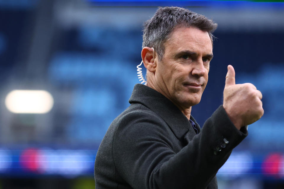 SYDNEY, AUSTRALIA - JUNE 02: Former Roosters and presently a commentator Brad Fittler is seen prior to the round 13 NRL match between Sydney Roosters and North Queensland Cowboys at Allianz Stadium, on June 02, 2024, in Sydney, Australia. (Photo by Jeremy Ng/Getty Images)