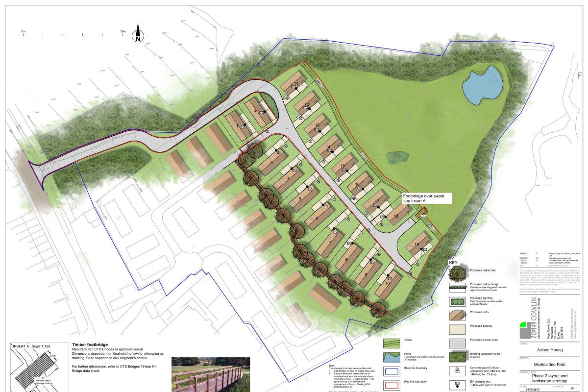 Layout showing the 10 approved homes, yet to be completed, with the new consent for an additional nine beyond. <i>(Image: Freelance)</i>