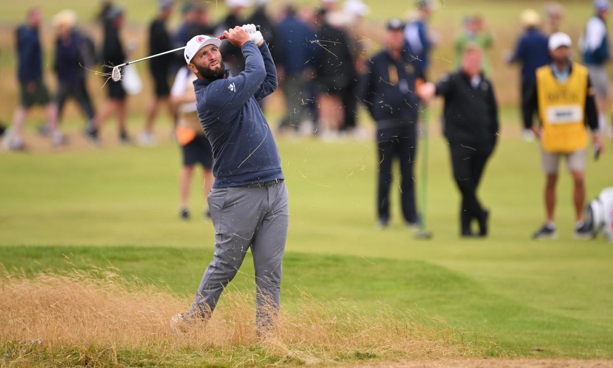 <span>Jon Rahm began day four admirably, taking his round to four under on the front nine.</span><span>Photograph: Ross Kinnaird/Getty Images</span>