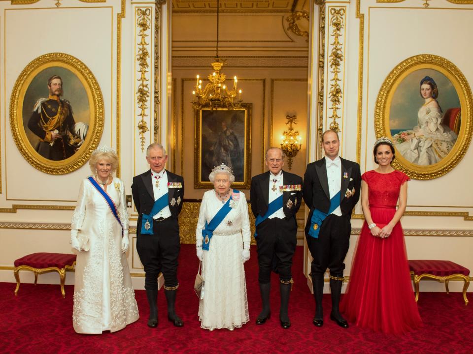 Members of the royal family dressed up for an event.