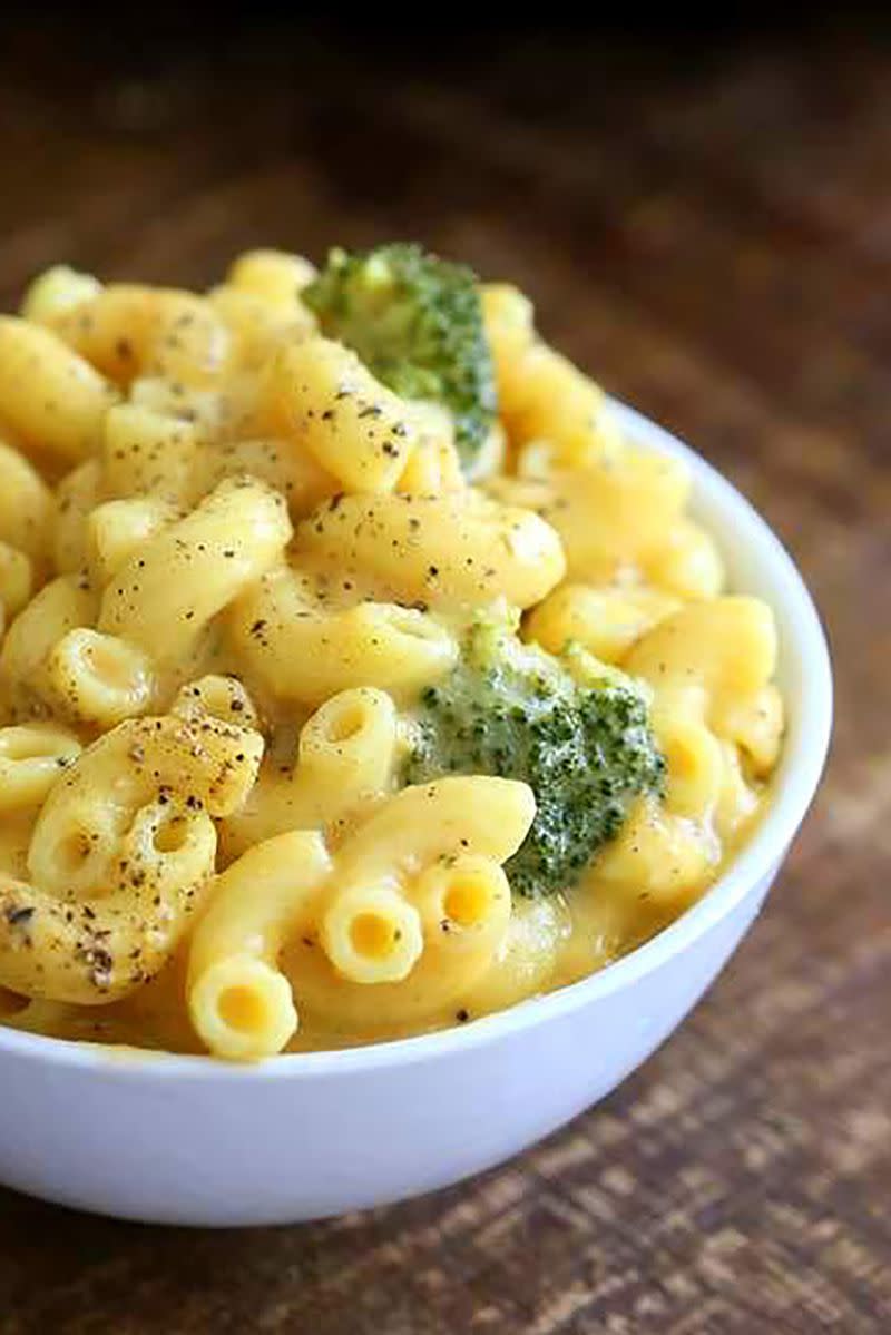 <p>Ditch the dairy and make a tummy-friendly - and kid-approved! - mac and cheese sauce with a carrot-based option instead. They won't even be able to tell the difference.<br></p><p><strong><a rel="nofollow noopener" href="https://www.veganricha.com/2015/07/vegan-black-pepper-mac-cheese-with-potato-carrot-cheese.html" target="_blank" data-ylk="slk:Get the recipe at Vegan Richa.;elm:context_link;itc:0;sec:content-canvas" class="link ">Get the recipe at Vegan Richa.</a></strong></p>