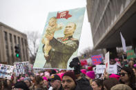 <p>Protesters attend the Women’s March on Washington on Jan. 21, 2017, in Washington, D.C. (Jessica Kourkounis/Getty Images) </p>