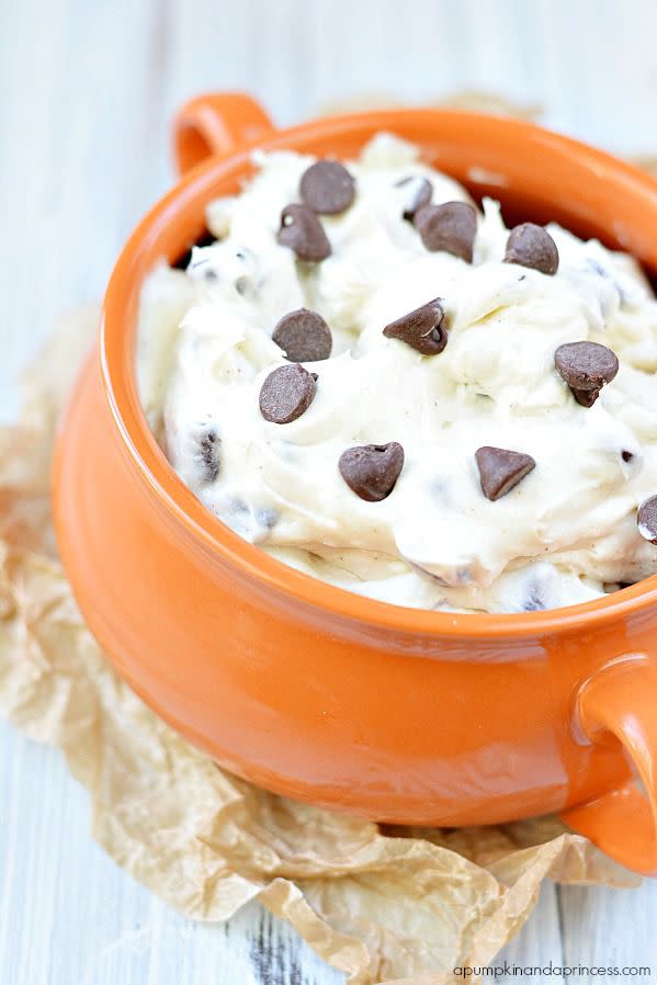 <p>Your life is about to be forever changed-just dunk a cookie in this dip.</p><p><strong>Get the recipe at <a href="http://apumpkinandaprincess.com/2014/09/pumpkin-spice-cheesecake-dip.html" rel="nofollow noopener" target="_blank" data-ylk="slk:A Pumpkin And A Princess;elm:context_link;itc:0;sec:content-canvas" class="link ">A Pumpkin And A Princess</a>.</strong></p>