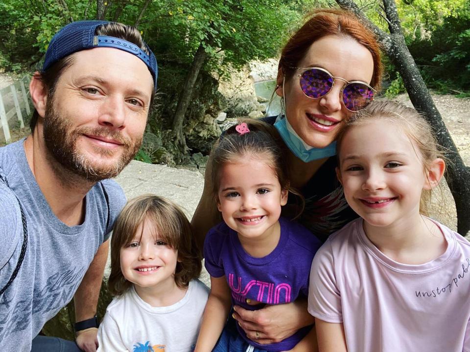 Jensen and Danneel Ackels with their kids