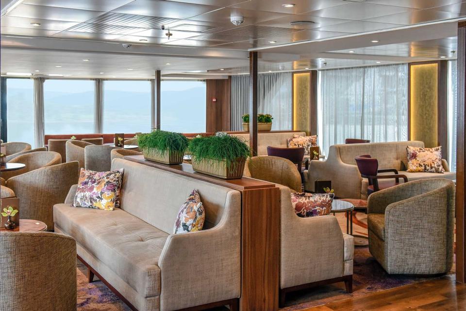 A lounge area on board an AmaWaterways river cruise ship