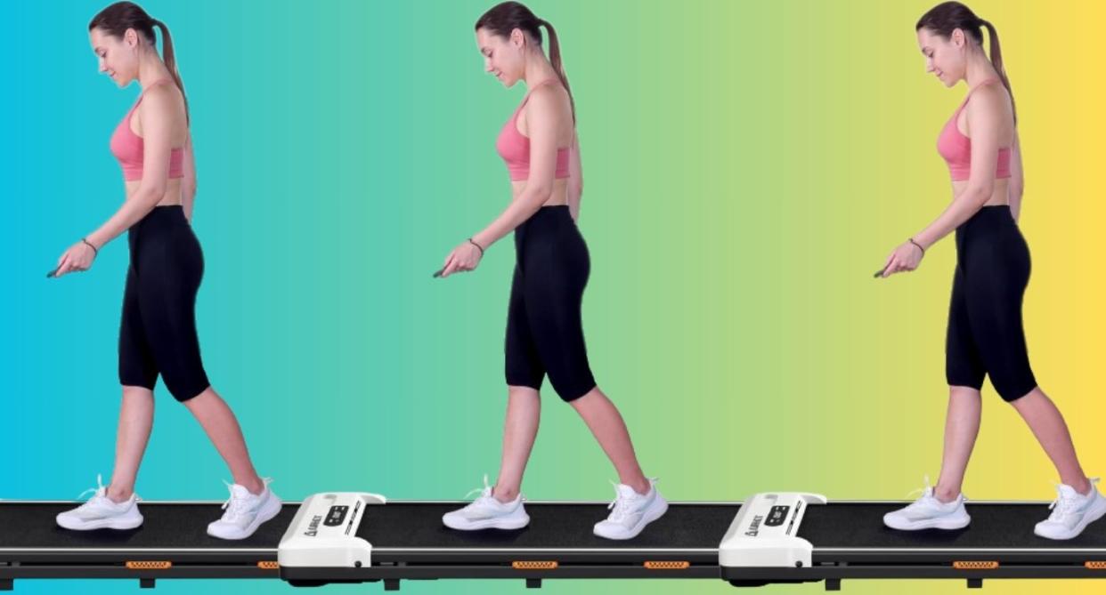 a person walking on the treadmill