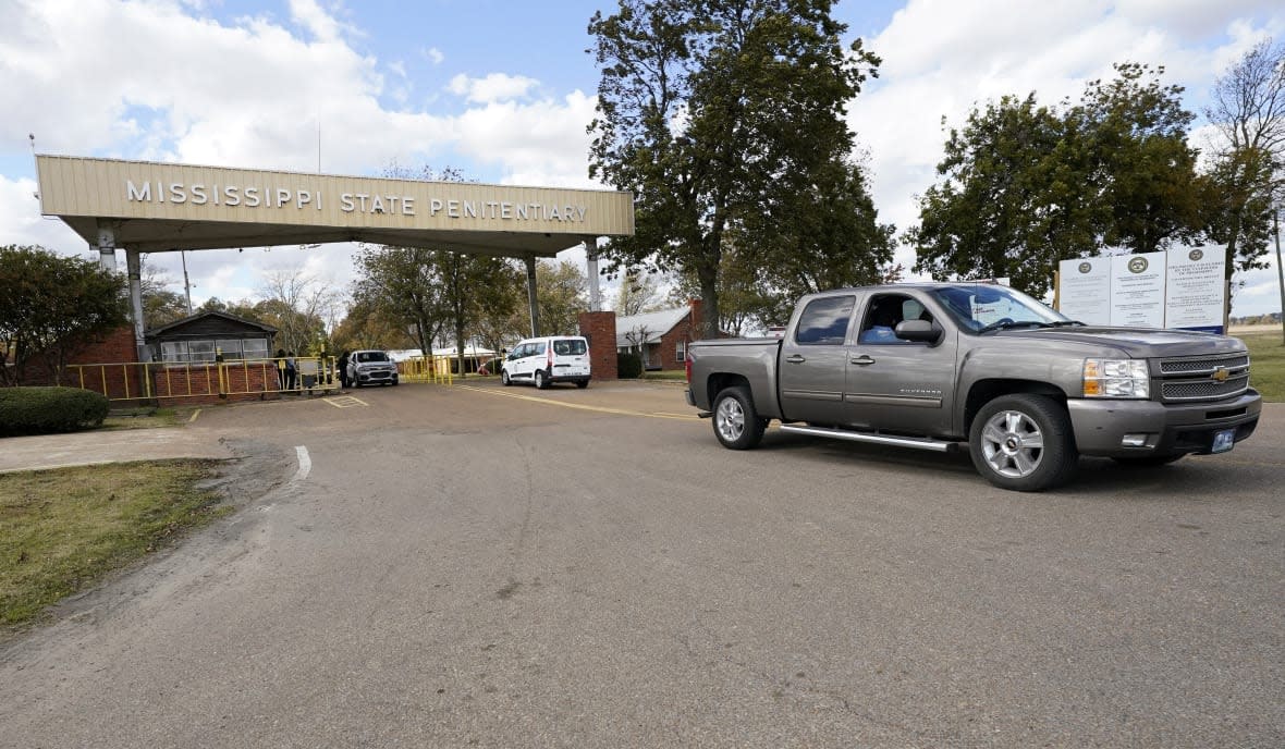 Traffic leaves the front gate to the Mississippi State Penitentiary in Parchman, Miss., Nov. 17, 2021. (AP Photo/Rogelio V. Solis, File)