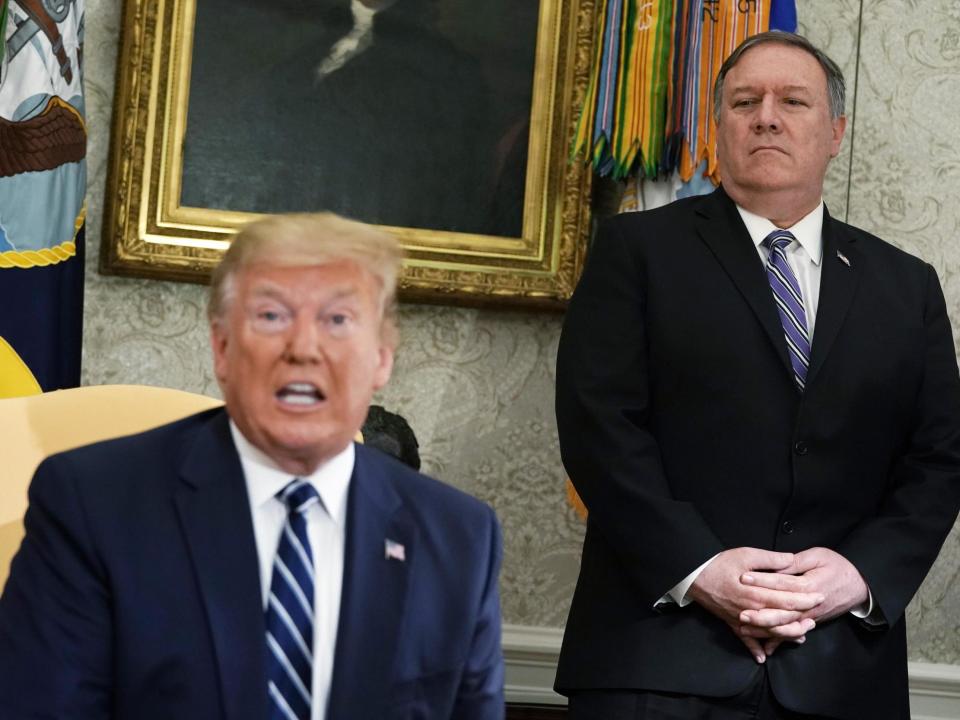 As it has contemplated military action against Iran, the Trump administration has opened the door to virtually every legal authority it might use to justify an attack, from tying Iran to al-Qaida, to President Donald Trump’s assertion that it would not involve American ground troops and “wouldn’t last very long”.US Democrats, and some Republicans, have tried repeatedly to pin the administration down, including last week’s unsuccessful attempt to muster 60 Senate votes for an amendment requiring Mr Trump to ask Congress before launching any military engagement.When asked directly about legal justification, senior administration officials have offered undetailed assurances that any action would “consistent with our Constitution”, as Secretary of State Mike Pompeo said last month, or they deferred to lawyers.“I’m not a scholar in this area,” Brian Hook, Mr Pompeo’s special representative for Iran, recently told the House Armed Services Committee under persistent questioning.Concern about the possibility of US military action against Iran has grown since the administration cited new intelligence that Iran or its proxies were planning to attack US troops or American interests in the Middle East.The United States has also blamed Iran for attacks on oil tankers near the Strait of Hormuz. Most recently, Iran shot down a US drone it said – and the US denied – had crossed into its airspace.Mr Trump and Iranian leaders have traded insults following the US withdrawal from the 2015 Iran nuclear agreement and subsequent reimposition and escalation of sanctions, and Iran’s announcement that it was stepping up its uranium enrichment.Following President Hassan Rouhani’s assertion on Wednesday that Iran could enrich to “any amount we want” in the absence of a nuclear deal, Mr Trump warned him to “be careful with the threats ... they can come back to bite you like nobody has been bitten before”.Although Trump cancelled a US strike against Iran following the drone shoot-down, the administration has continued to lay the legal groundwork for a strike.Mr Pompeo, in both public and classified testimony, according to lawmakers, has said there are ties between Iran and al-Qaida.Such a relationship would seem to provide the foundation for military action against Iran under the 2001 congressional Authorisation for Use of Military Force (AUMF) against the perpetrators of the al-Qaida attacks that year.Such a determination has doubters even within the administration.Defence officials have taken unusual steps in recent weeks to distance themselves from Mr Pompeo’s assertion, amid fears that the administration may be driving towards a conflict that most Pentagon officials expect would be long, costly and detrimental to American interests in the region.In a statement, Commander Rebecca Rebarich, a Pentagon spokeswoman, said the department “does not believe 2001 AUMF can be used against Iran”.That position has been affirmed by the Pentagon’s top lawyer, Paul Ney Jr, according to officials who spoke on the condition of anonymity to address internal deliberations.While Pentagon officials do not deny that al-Qaida has had ties to Tehran, those links are generally seen as limited and non-operational.Taking up Mr Hook’s suggestion to ask government lawyers about both the 2001 AUMF and a subsequent 2002 congressional resolution authorising the US invasion of Iraq, Armed Services Committee Chairman Eliot Engel wrote last week to Marik String, who became acting State Department legal adviser six weeks ago.Mr Engel asked for “any and all legal analysis” relating to whether either measure was “applicable to any actions that could be undertaken by the Executive Branch in or against the Islamic Republic of Iran”.A brief reply from the State Department’s legislative affairs bureau came three days later.“The administration has not, to date, interpreted either AUMF as authorising military force against Iran,” it said, “except as may be necessary to defend US or partner forces engaged in counter-terrorism operations or operations to establish a stable, democratic Iraq.”Democrats have interpreted that response as leaving the door open to administration assertions that such authorisation is justified in the future.“We’re very concerned the administration hasn’t categorically said Congress hasn’t authorised war with Iran,” a Democratic congressional aide said, speaking on the condition of anonymity to discuss the concerns of lawmakers. “The AUMF has already been stretched.”Three successive administrations have cited the 2001 AUMF as a basis for fighting an array of militant groups across the Middle East, South and Central Asia, and Africa, as Congress has failed in repeated efforts to pass a new authorisation that would apply to military actions that seem far afield from those originally authorised.Moreover, the legal caveat referring to Iraq, the subject of the 2002 authorisation, appears to cast a wide net over any interference in US or partner forces operations in that country.The State Department did not respond to questions about the scope of its statement.The other legal authority available to the president, short of Congress’s approval under its constitutional authority to declare war, is the president’s own constitutional power as commander in chief of the armed forces, in charge of keeping the nation secure.Here, previous presidents and the current Justice Department have laid a broad foundation for action that Congress has done little to constrain.The only public statement the administration has made interpreting those powers was a 31 May 2018 opinion by the Justice Department’s Office of Legal Council (OLC) on authority for the April 2018 US airstrikes against Syrian chemical weapons facilities.The strikes were legal, the OLC concluded, because “the President reasonably determined that this operation would further important national interests” and that “the anticipated nature, scope and duration of the operations were sufficiently limited that they did not amount to war in the constitutional sense and therefore did not require prior congressional approval”.The Justice Department OLC did not respond to requests for comment.The 2018 opinion, which drew substantially from an Obama-era justification for the 2011 air operations in Libya, put an attack against Iran squarely in the context of decades of US military operations, including Haiti, Bosnia, Kosovo, Libya and many others, conducted without authorisation from Congress.Citing previous definitions of the “national interest”, the Trump OLC opinion cited protection of US persons and property, assistance to allies, and the promotion of regional stability – all of which have been mentioned by the administration as US goals regarding Iran.The second test examined whether US troops would be directly involved in hostilities, noting that the Clinton administration OLC, in judging the Bosnia deployment, concluded that the size and duration of operations, and the deployment of ground troops, were key tests.In an interview last week with Fox Business host Maria Bartiromo, Mr Trump said that “If something should happen, we’re in a very strong position. It wouldn’t last very long, I can tell you that. It would not last very long”.“And I’m not talking about boots on the ground, I’m not talking we’re going to send a million soldiers. I’m just saying if something would happen, wouldn’t last very long.”Washington Post