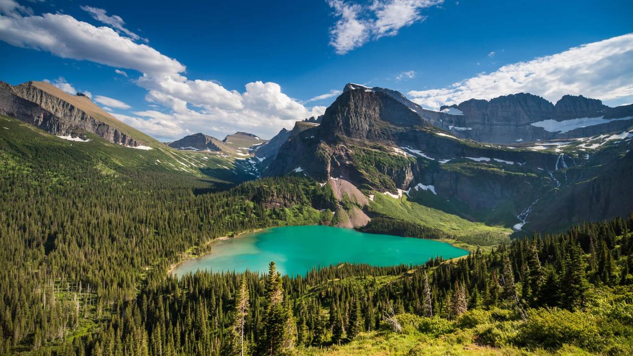 Montana - Western USA, Summer, Mountain, Famous Place, Grinnell Lake.
