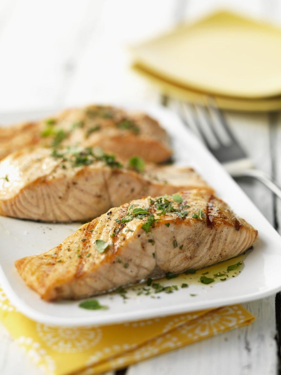 <p>"The <a href="https://www.goodhousekeeping.com/food-recipes/healthy/g902/myplate-inspired-seafood-recipes/" rel="nofollow noopener" target="_blank" data-ylk="slk:fish's high amounts of omega-3 fatty acids" class="link ">fish's high amounts of omega-3 fatty acids</a> help reduce inflammation, which can affect how skin looks," explains Tamara Melton, M.S., R.D.N., L.D. Nutrients like vitamin D and antioxidants can also reduce the risk of skin cancer and help with acne and rosacea, adds Lauren Ploch, M.D., M.Ed., FAAD, a New Orleans-based dermatologist.</p>