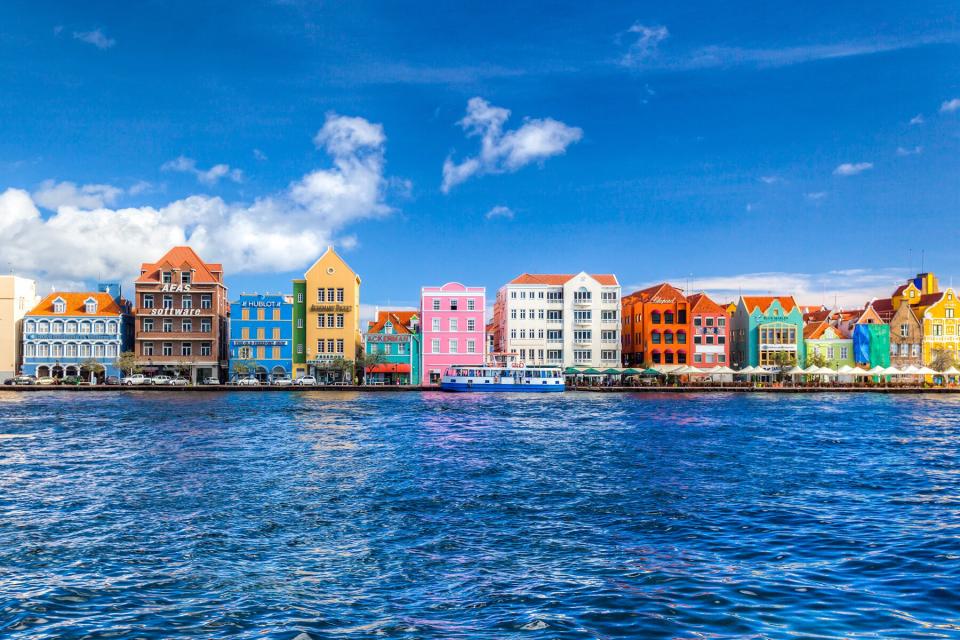 Willemstad Curacao skyline on a sunny day.