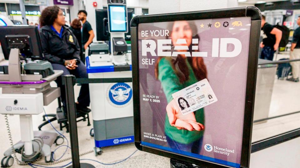 PHOTO:Miami, Florida, Miami International Airport, Homeland Security REAL ID message (Jeff Greenberg/Getty Images, FILE)