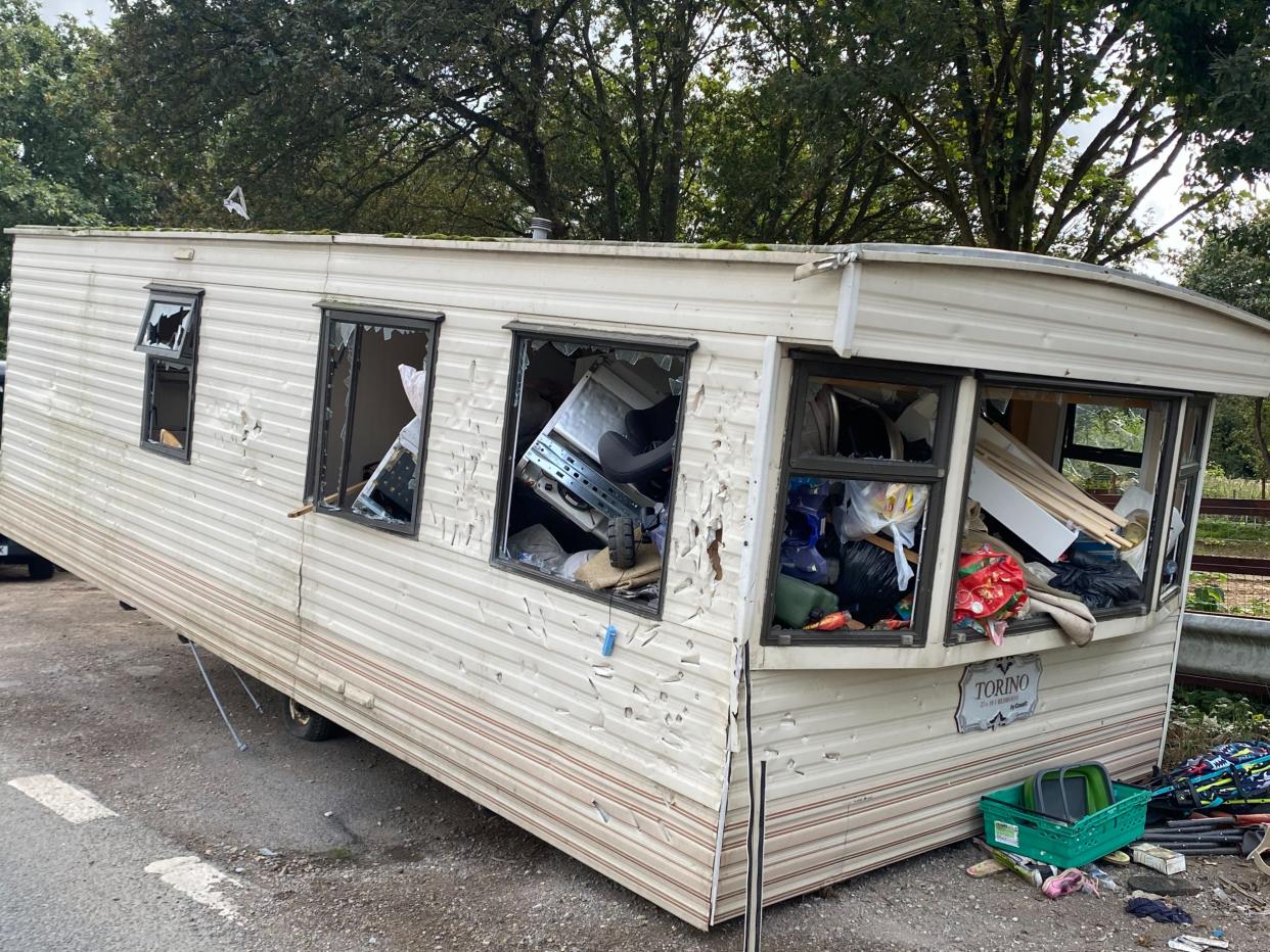 The motor home was dumped on the A40 near Beaconsfield. (SWNS)
