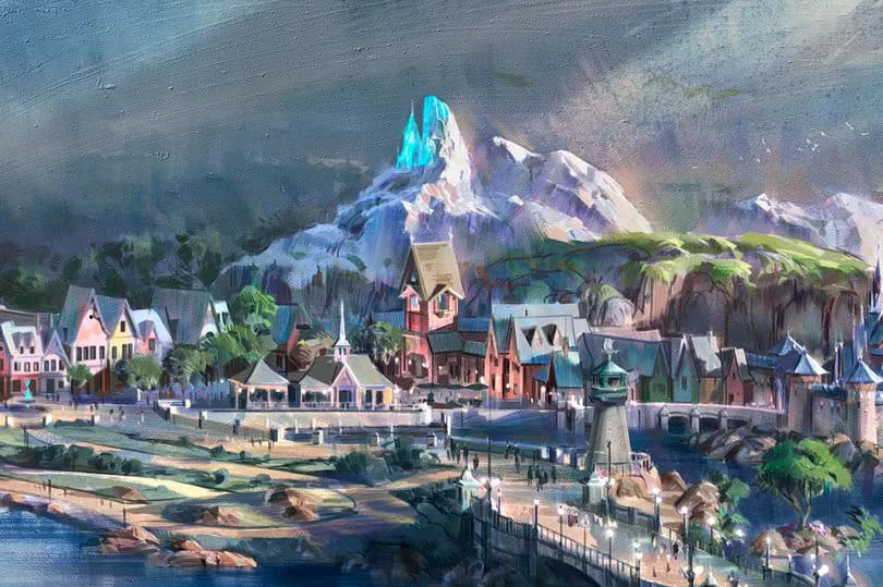 Concept art for the new World of Frozen land in Disneyland Paris