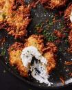 <p>Though <a href="https://www.delish.com/cooking/recipe-ideas/a50756/best-latkes-recipe/" rel="nofollow noopener" target="_blank" data-ylk="slk:latkes;elm:context_link;itc:0;sec:content-canvas" class="link ">latkes</a> are commonly served with <a href="https://www.delish.com/cooking/recipe-ideas/a28848550/instant-pot-applesauce-recipe/" rel="nofollow noopener" target="_blank" data-ylk="slk:applesauce;elm:context_link;itc:0;sec:content-canvas" class="link ">applesauce</a> and plain sour cream; here, they get a flavor-boost with a spicy horseradish and chive sour cream topping, which adds savory depth to each bite.</p><p>Get the <strong><a href="https://www.delish.com/cooking/recipe-ideas/a39493185/house-latkes-with-horseradish-recipe/" rel="nofollow noopener" target="_blank" data-ylk="slk:House Latkes recipe;elm:context_link;itc:0;sec:content-canvas" class="link ">House Latkes recipe</a></strong>.</p>