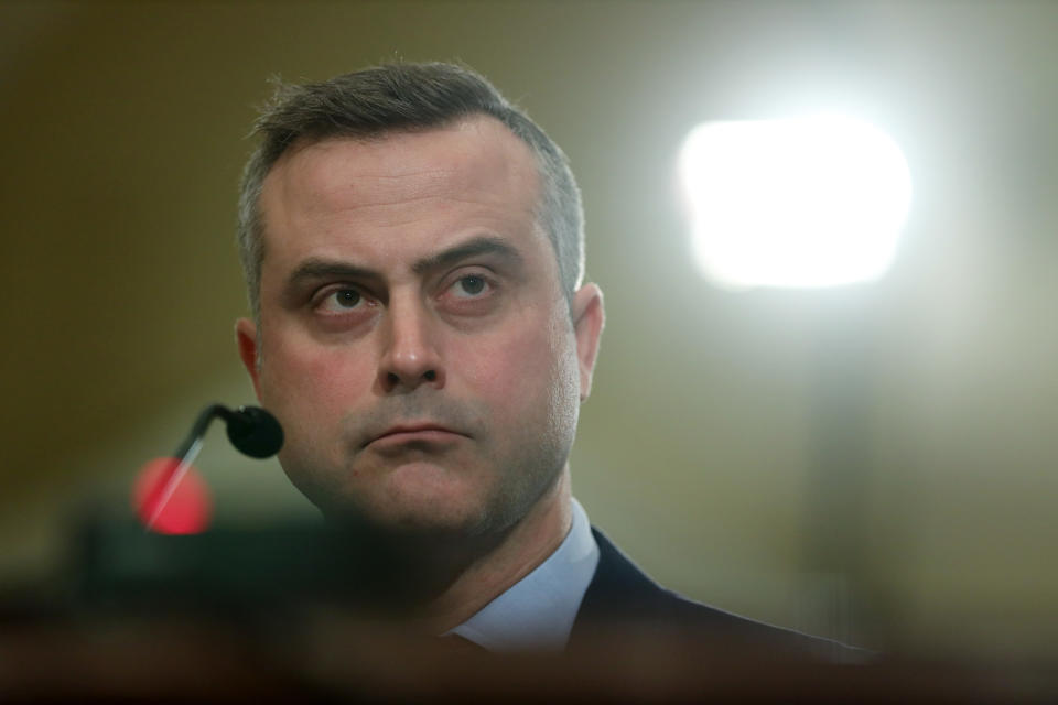 WASHINGTON, DC - JANUARY 09:  President and CEO of Dominion Voting Systems John Poulos testifies during a hearing before the House Administration Committee January 9, 2020 on Capitol Hill in Washington, DC. The committee held a hearing on 