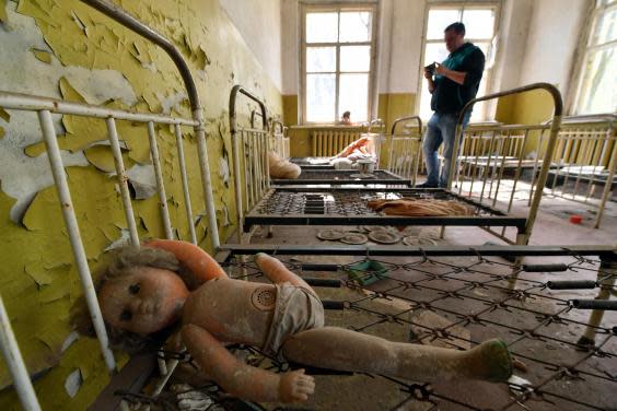 An abandoned kindergarten in the ghost village of Kopachi, near Chernobyl (Sergei Supinsky/AFP via Getty Images)