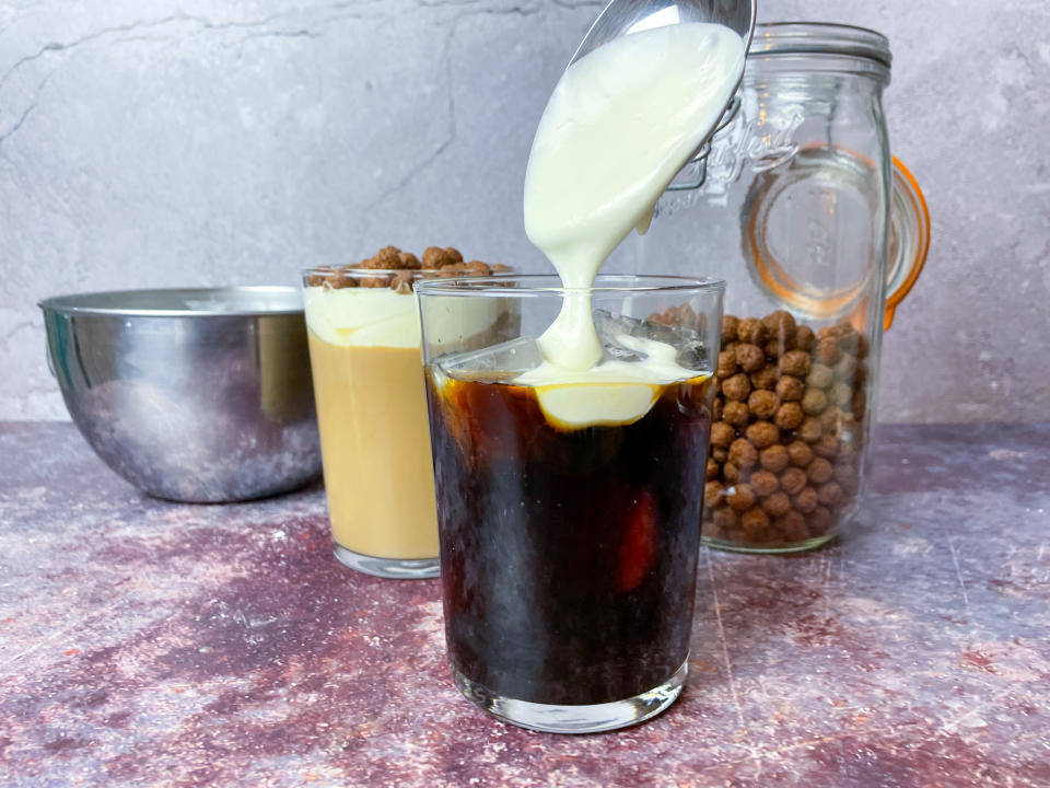 A cream cheese foam tops this boozy Disney cold brew. (Photo: Jenny Kellerhals)