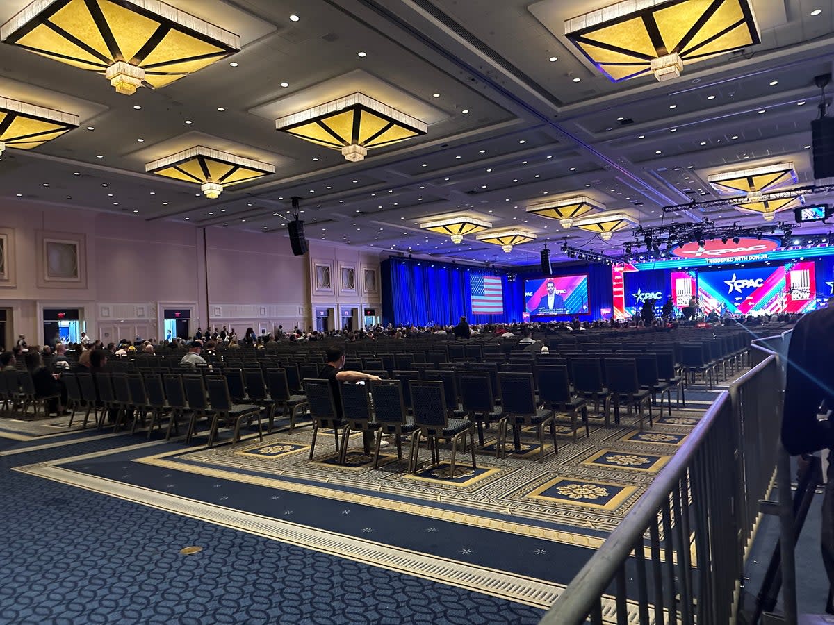 A sparse crowd for Donald Trump Jr’s speech. (Andrew Feinberg/The Independent)