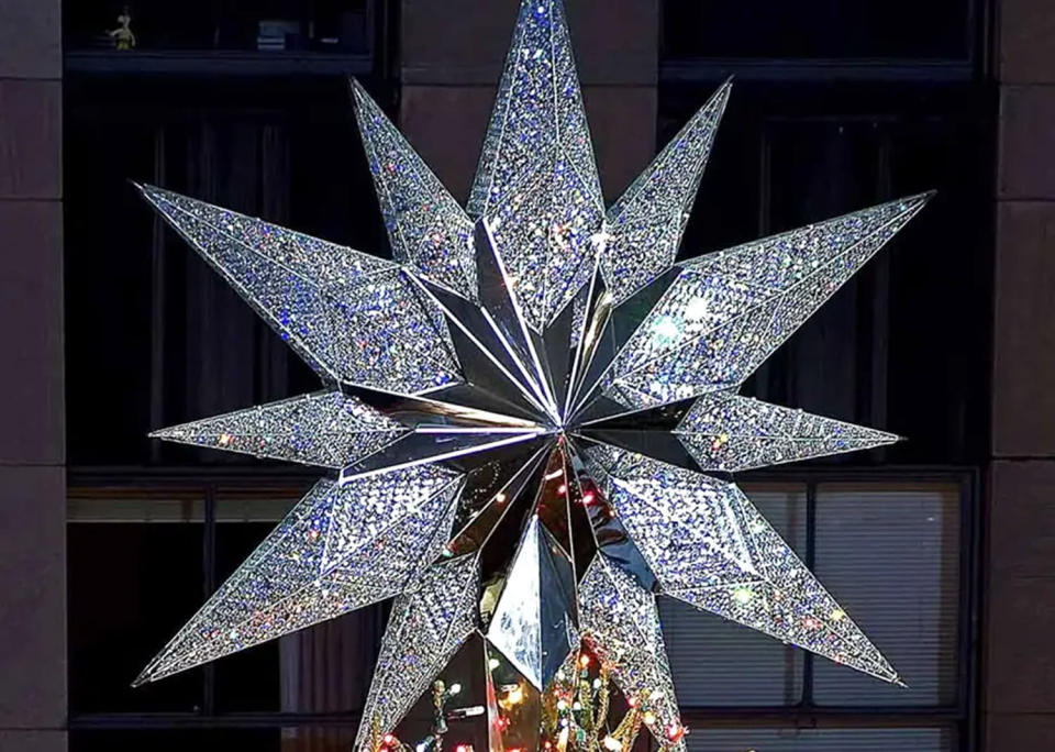 A 550-pound Swarovski star topped the Rockefeller Center Christmas tree in 2004. (Rockefeller Center)