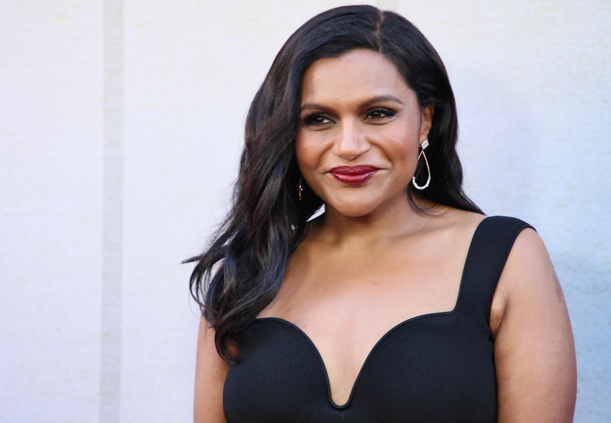 Mindy Kaling stepped out in New York wearing a lavender purple mini dress while perfecting her 