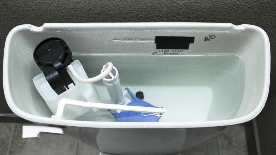 A toilet tank