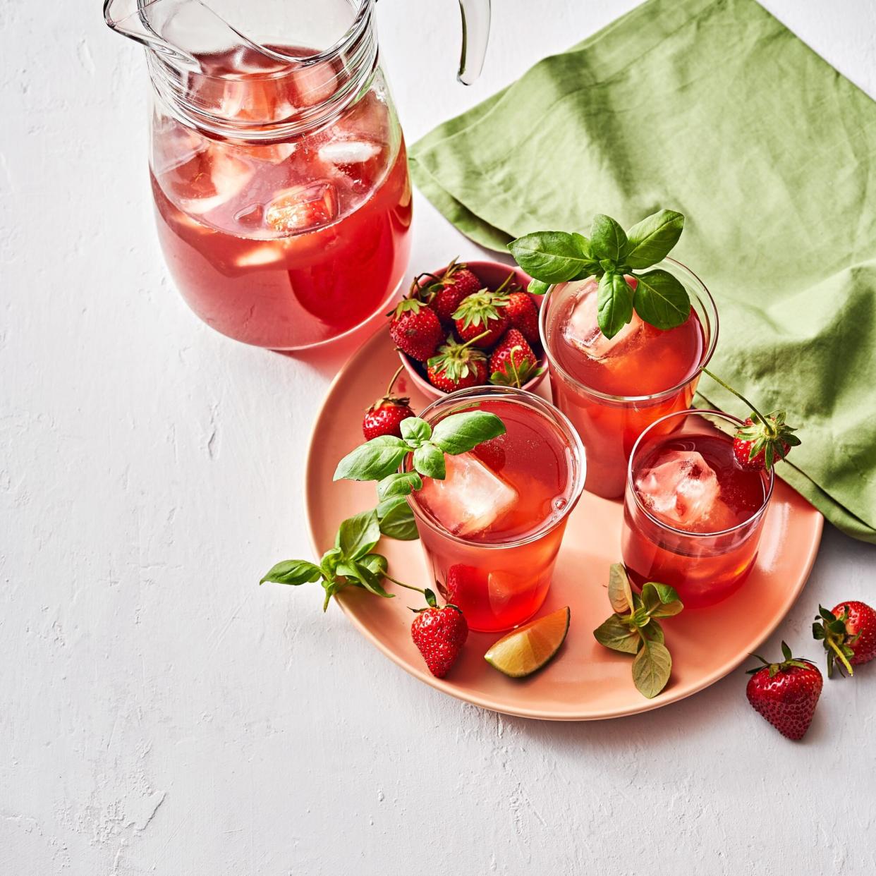 Strawberry-Basil Sweet Tea