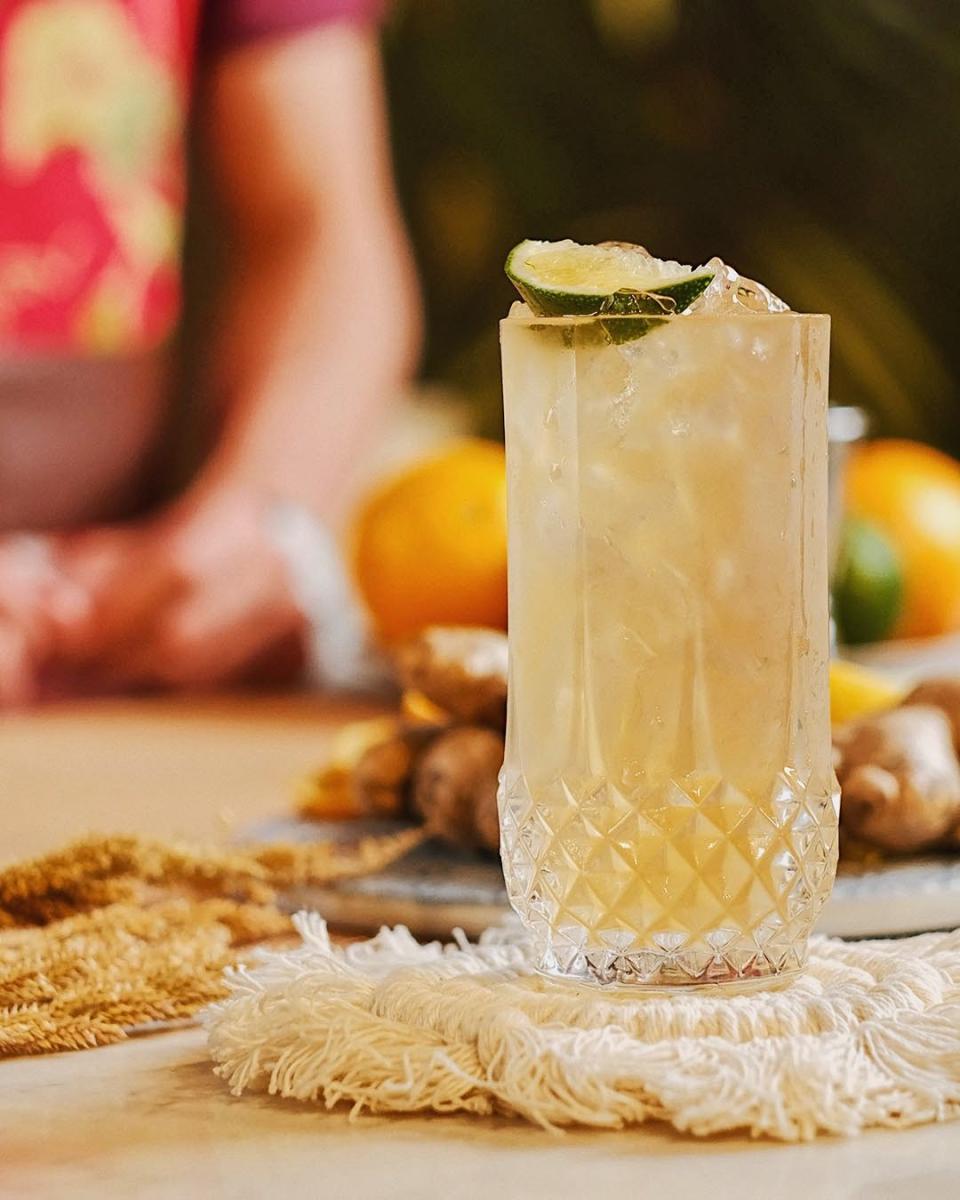 This absolutely Aussie drink uses fruit Don Papa Rum and kombucha. Photo: Supplied