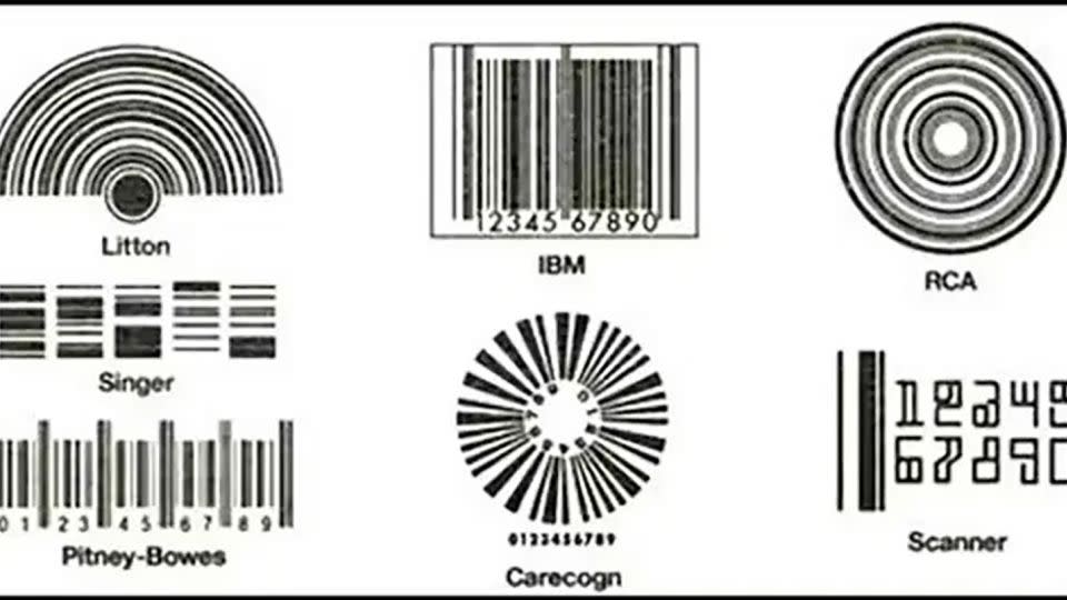 The seven barcode symbol finalists displayed in the official internal reports of the symbol selection committee. - From Symbol Standards Subcommittee