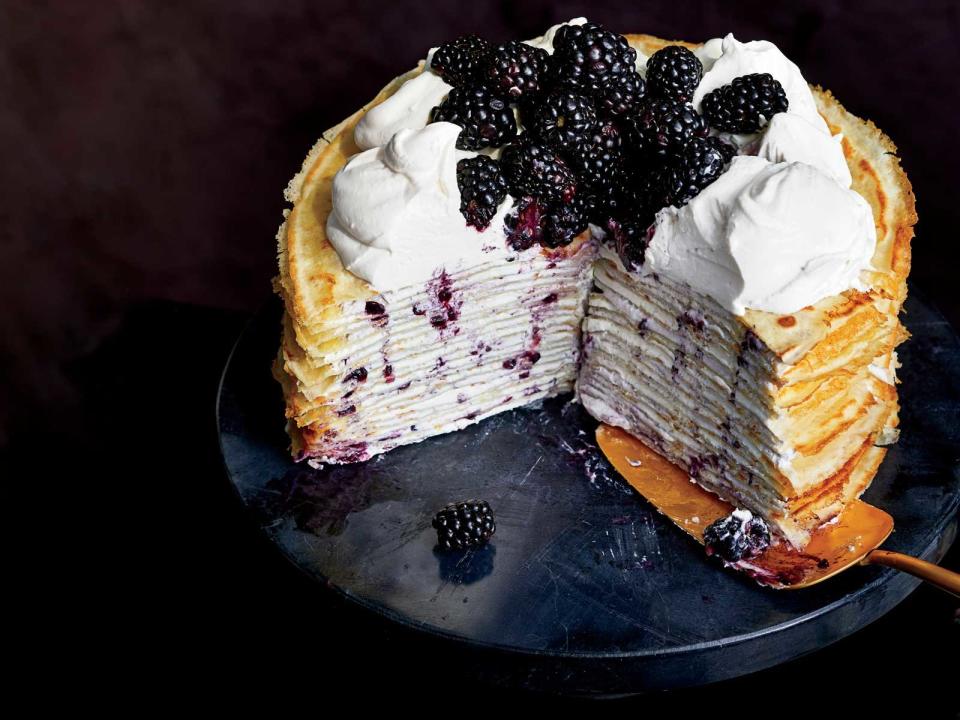 Blackberry and Mascarpone Crêpe Cake