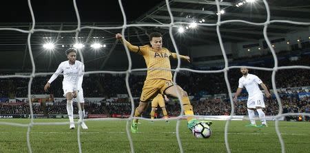 Britain Soccer Football - Swansea City v Tottenham Hotspur - Premier League - Liberty Stadium - 5/4/17 Tottenham's Dele Alli scores their first goal Action Images via Reuters / Andrew Couldridge Livepic