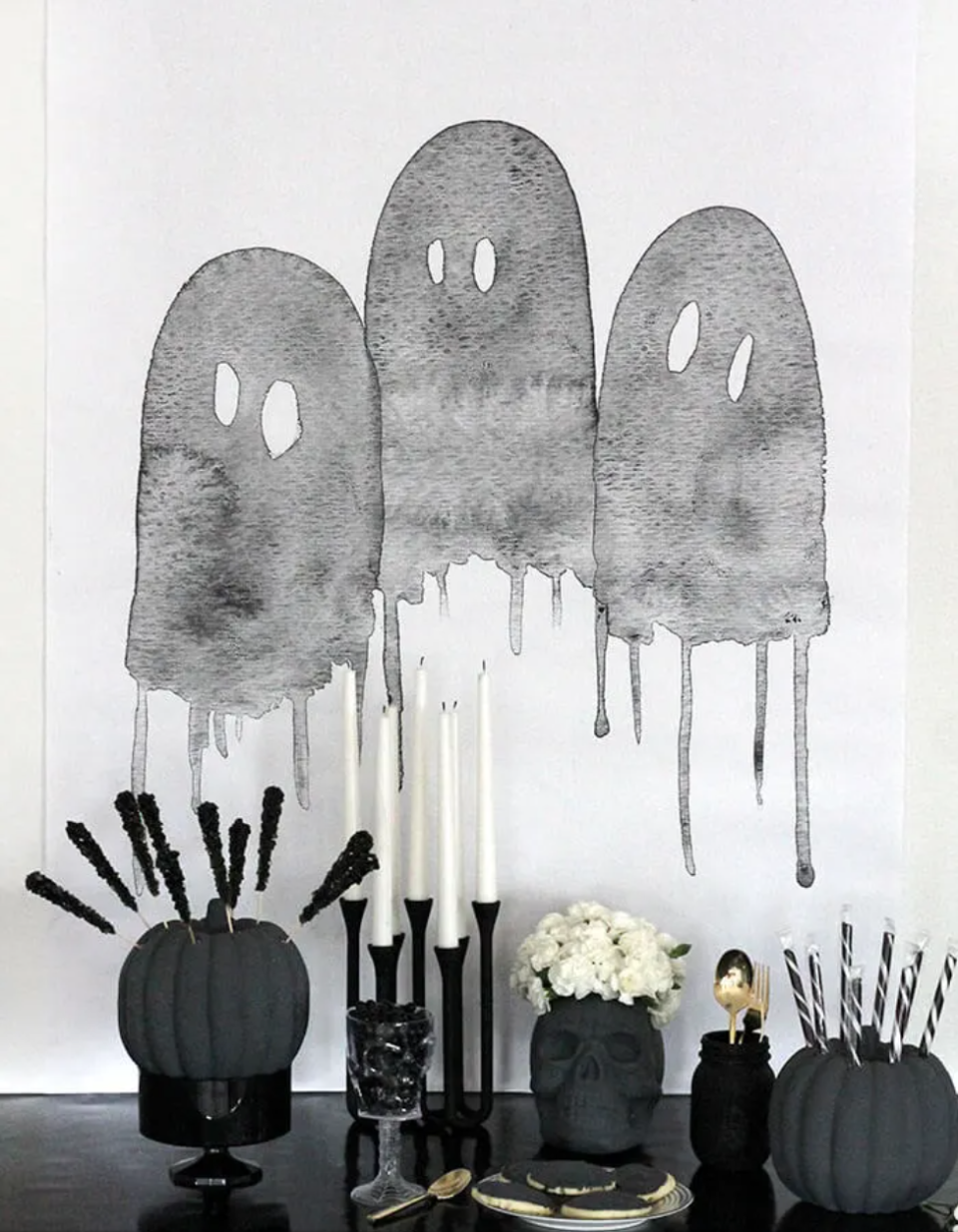 halloween ghost decorations watercolor ghost printable