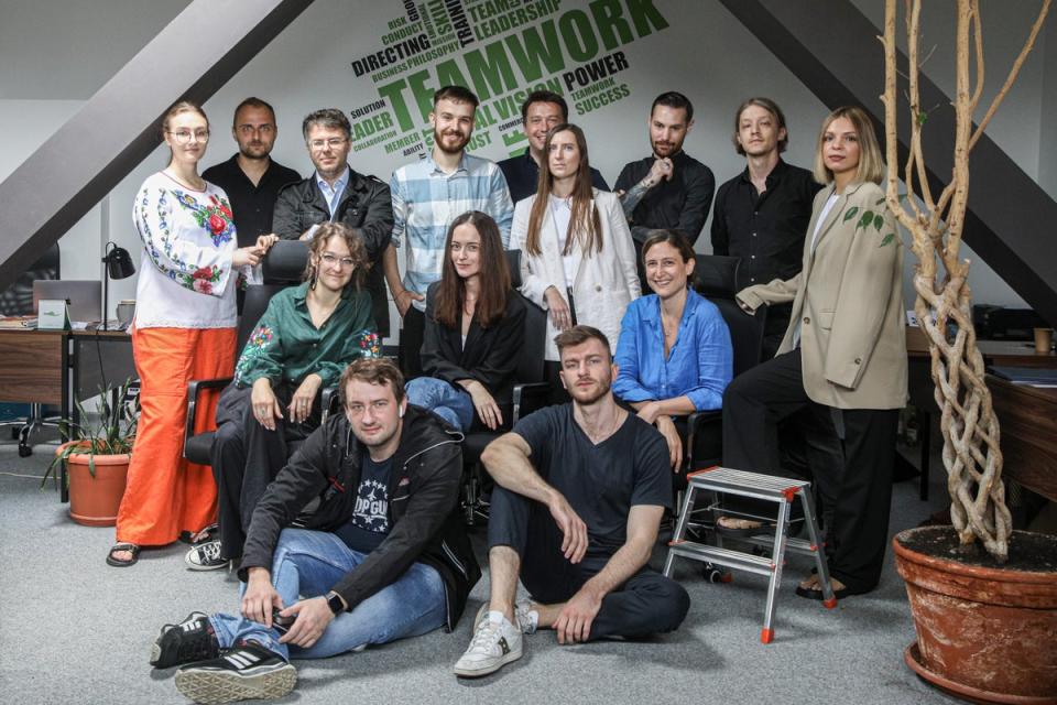 A group photo of the team in August when many had returned to the newsroom in Kyiv (Kostyantyn Chernichkin)