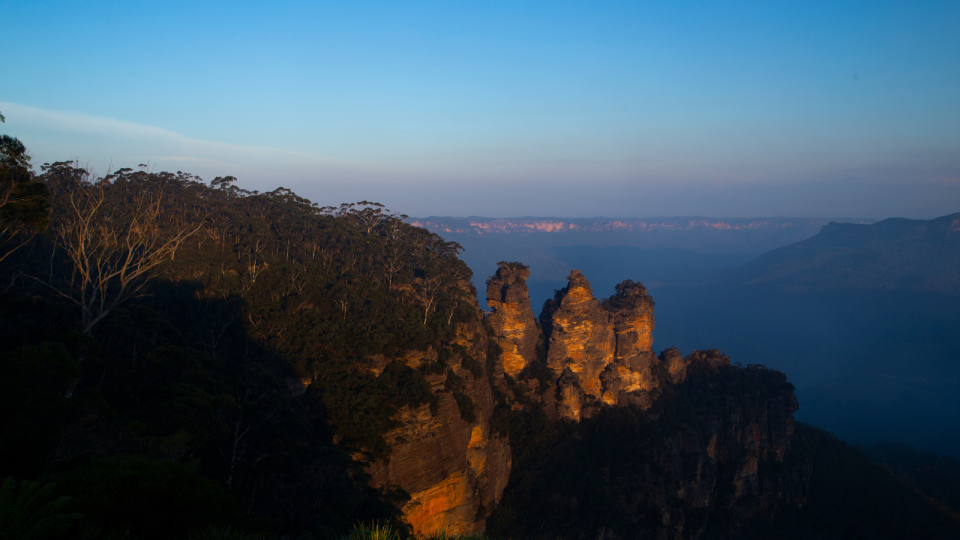 A view of the Three Sisters at the Blue Mountains in NSW.
