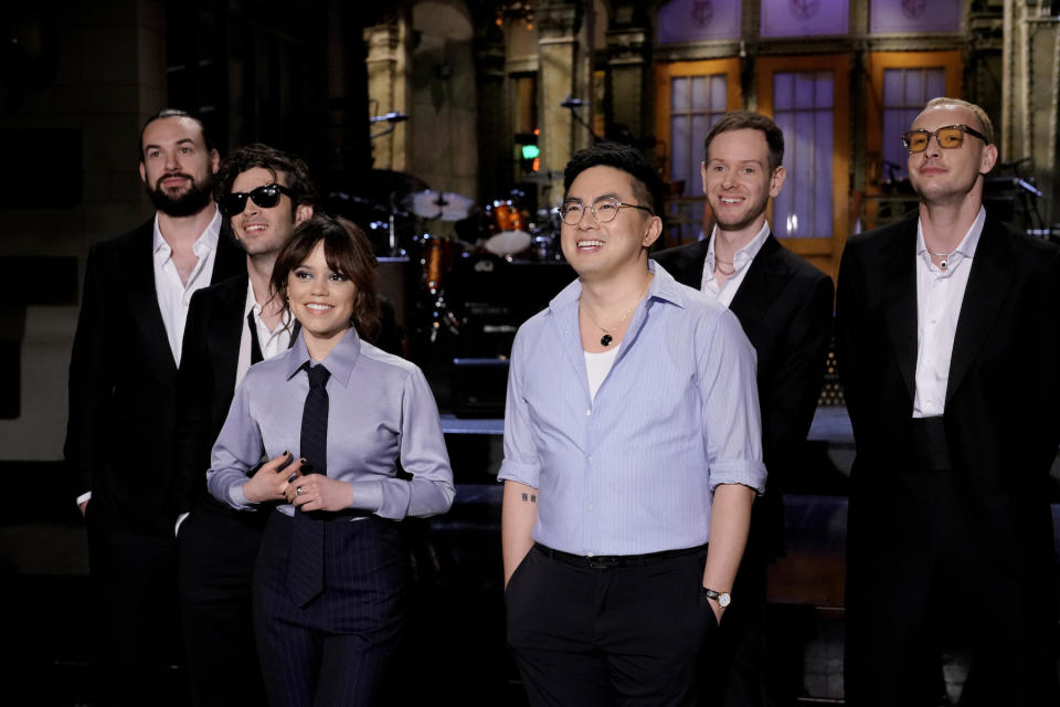 SATURDAY NIGHT LIVE —Jenna Ortega, The 1975 -- Saturday 11th March 2023 -- (Photo By Rosalind O' Connor / NBC)