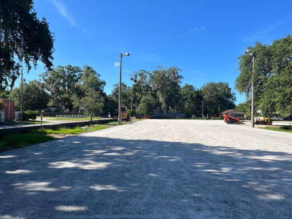 Grading and compaction and the underground work, such as irrigation and conduit for the lights, is done at the Beaufort tennis complext at the corner of Bladen and Boundary streets in Beaufort. Asphalt is scheduled to go down next week, weather permitting. 