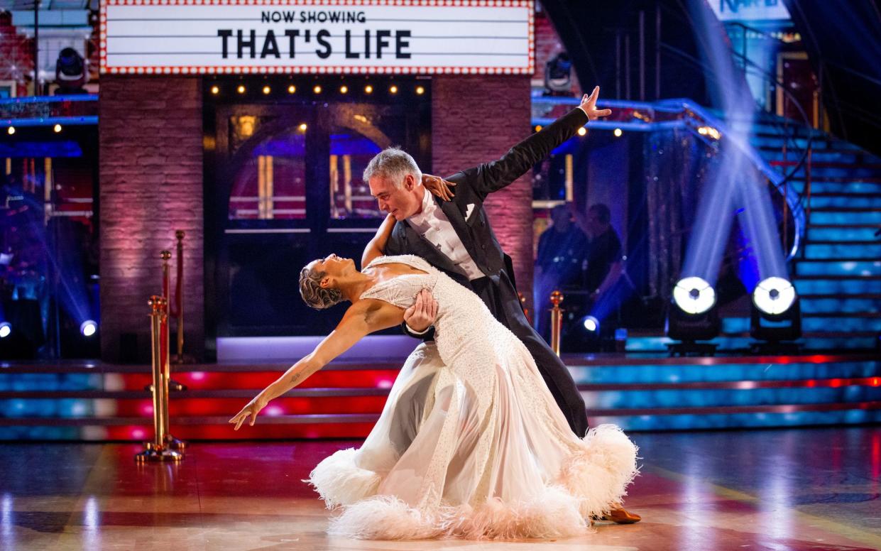 Karen Hauer and Greg Wise during the dress run for the first episode of Strictly Come Dancing 2021 - PA