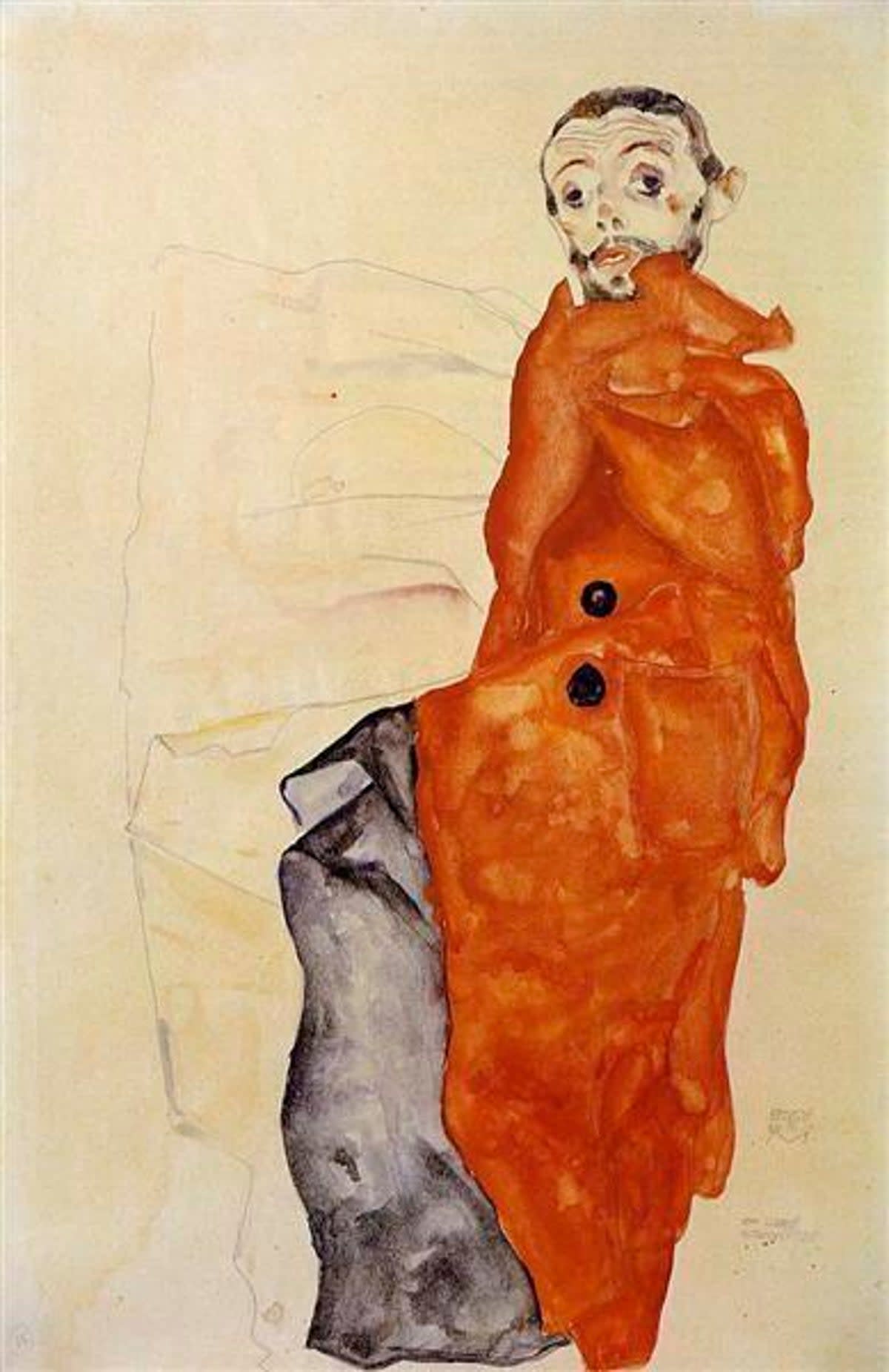 Image provided by the Manhattan District Attorney's Office shows artwork by the Austrian expressionist artist Egon Schiele (Manhattan District Attorney's Office via AP)