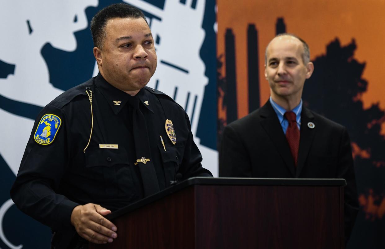 "It's been tough, but it's also been honorable, in the end it was sobering," outgoing Lansing Police Department Chief Daryl Green said on June 24, 2021, at City Hall about his June 25 retirement. Green, who the next month joined Michigan State University, has been named associate vice president of public safety and as chief of the police department at the University of Alabama at Birmingham.